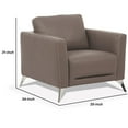 thumbnail image 4 of Leather Upholstered Chair with Track Arms and Angled Metal Feet Brown, 4 of 4