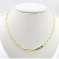 thumbnail image 2 of Gold Paperclip Chain Necklace, Dainty 10K Yellow Gold Link Chain, 2 of 6