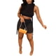 thumbnail image 1 of Txlixc - Conjunto de dos piezas para mujer, camisetas sin mangas de color sólido y pantalones cortos de malla transparente Txlixc  Moda, 1 of 5