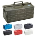 thumbnail image 1 of Caja de herramientas TOYO ST-350MG de acero de 2 niveles, color verde militar, 1 of 9