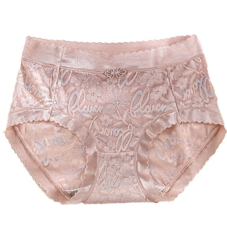 Summer Saving Clearance! THDHVS Ladies Underwear Panties Plus Size Underwear for Women Mid Waist Japanese Seamless Girl Sexy Lace Breathable and Comfortable Silk Crotch Underwear for Women