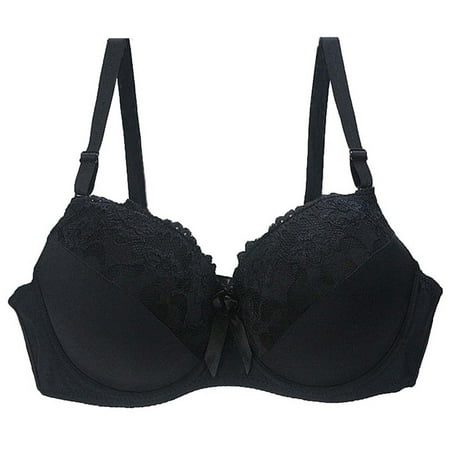 2PC Underwire Push Up Bra for Women Underwear 34/75 36/80 38/85 40/90 42/95 44/100 BCDE Cup Lace Lingerie Plus Size Full-Coverage T-Shirt Bra Saving on Clearance