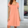 thumbnail image 2 of adviicd Robe d'Été pour Femme Robe d'Été Décontractée Mode pour Femmes Robe Maxi à Manches Courtes Longue Robe à Blocs de Couleur Rose, TTG, 2 of 5