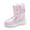 Pink, variant on Winter Warm Boots For Girls Lined Long Shaft Cold Weather Footwear With Thick Insulation For Maximum Comfort,Side Zipper Combat Boots Sizes 11.5 Little Kid(5-5.5 Years)