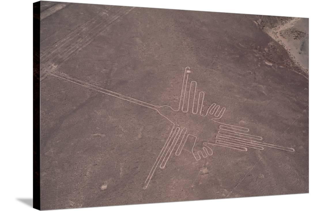 Nazca Lines, Animals Religion Scenic GalleryWrapped Canvas Print Wall