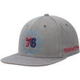 thumbnail image 3 of Men's Mitchell & Ness Charcoal Philadelphia 76ers Hardwood Classics 60th Anniversary Carbon Cabernet Fitted Hat, 3 of 5