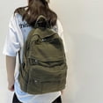 thumbnail image 4 of 26-27 School Vintage Canvas Bookbag Large Capacity Daypack With Zipper Closure, 4 of 4