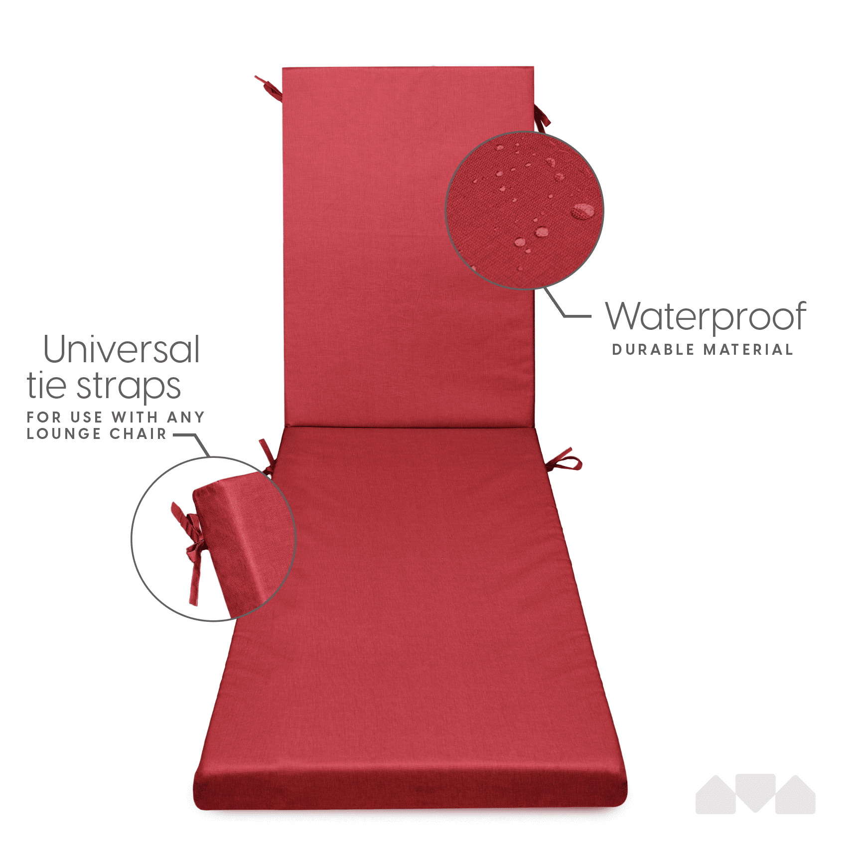Milliard Memory Foam Waterproof and Washable Cover Outdoor Chaise Lounge