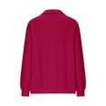 thumbnail image 5 of VJGBEGW Women Textured Quilted 1/4 Zip Pullover Comfort Half Zip Fall Sweatshirt Cozy Pullover Tops Cable Knit Sweater Red 2XL, 5 of 6