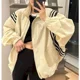 thumbnail image 4 of Chaquetas de paracaídas para mujer, estilo coreano, ropa de abrigo informal con protección solar, cárdigans holgados con cuello alto, abrigos retro de manga larga, blusas para mujer, 4 of 4