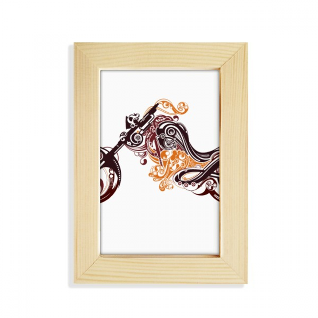 Colorful Motorcycle Art Grain Outline Desktop Display Photo Frame Picture Art Painting 5x7 inch