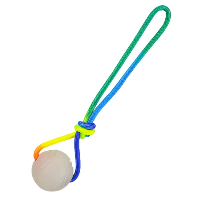 Hearth & Gear Glow In The Dark PuppyBall Luminous PuppyBall With Rope Luminous RubberBalls For Small Large And Medium Puppy Glow In The Dark Stimulating Dog Outdoor Chicken Stuff Dog for Aggressive