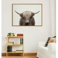 thumbnail image 6 of Kate and Laurel Sylvie Hey Dude Highland Cow Color Framed Linen Textured Canvas Wall Art by The Creative Bunch Studio, 31.5x41.5 Natural, Rustic Animal Wall Decor Art Piece, 6 of 6