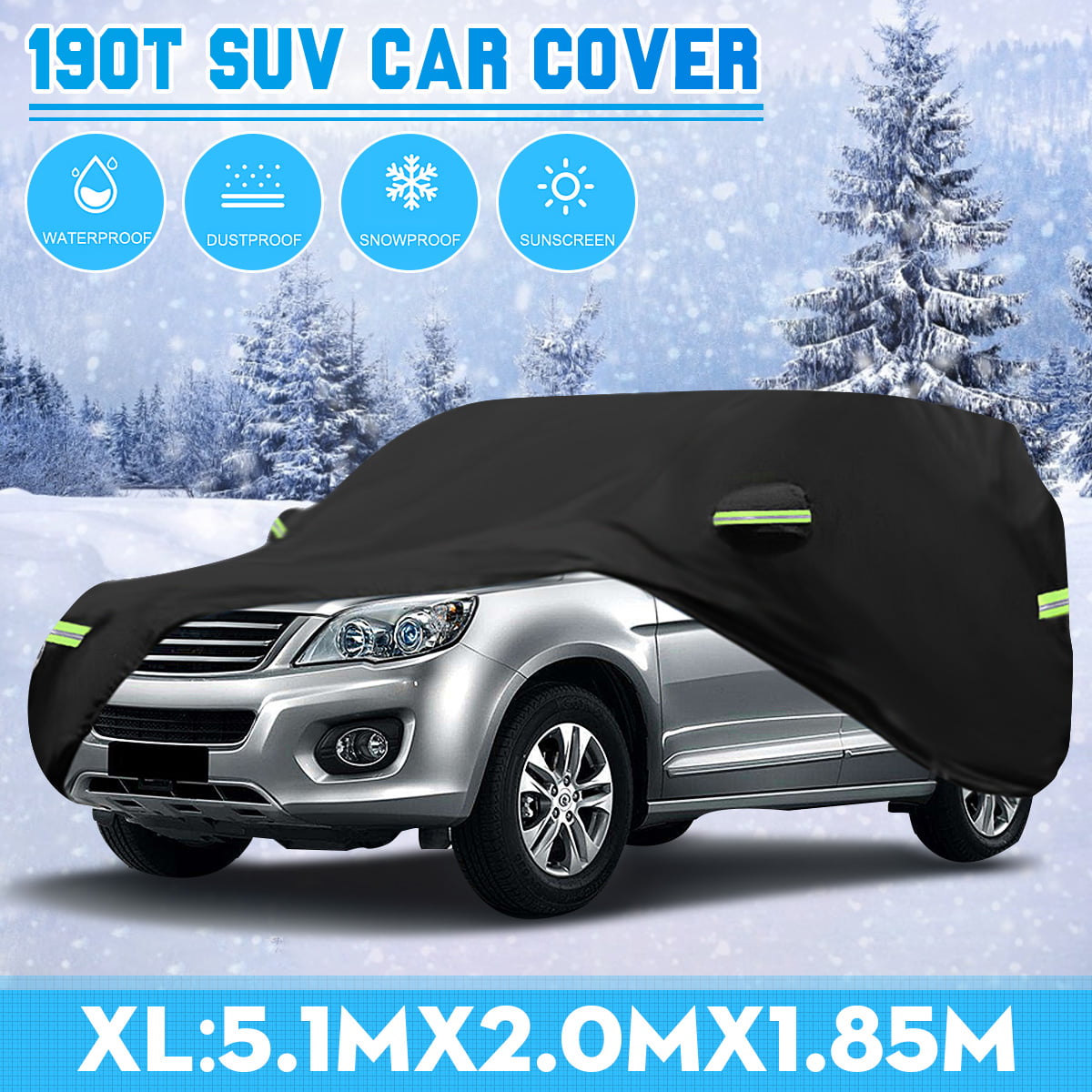22ft Pickup Truck Full Car Cover Size XL5 Waterproof Rain Snow Dust Proof Silver 