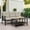 Black / Khaki, variant on Heynemo 2-Tier Storage Square Patio Side Table, Outdoor Coffee Table, All-Weather Metal Patio End Table for Porch Backyard Garden, Brown
