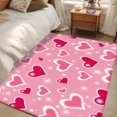 thumbnail image 4 of 3'x5' Area Rugs, Red Pink Valentines Indoor Outdoor Area Rug for Living Room Bedroom, Love Heart Pink Washable Bathroom Rugs Kitchen Floor Carpet Mats Home Decor Aesthetic, 4 of 8