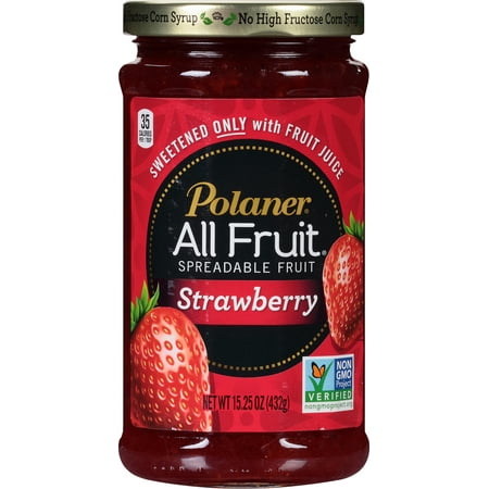 Polaner All Fruit Gluten Free Strawberry Spreadable Fruit, Strawberry Fruit Spread, 15.25 OZ