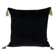thumbnail image 3 of Black and Gold Geo Velvet Throw Pillow with Gold Tassels, 3 of 5