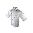 thumbnail image 3 of UScarmen Uniform Chef Coat Unisex Short Sleeve Catering Jackets 019-02 (White, Medium), 3 of 3
