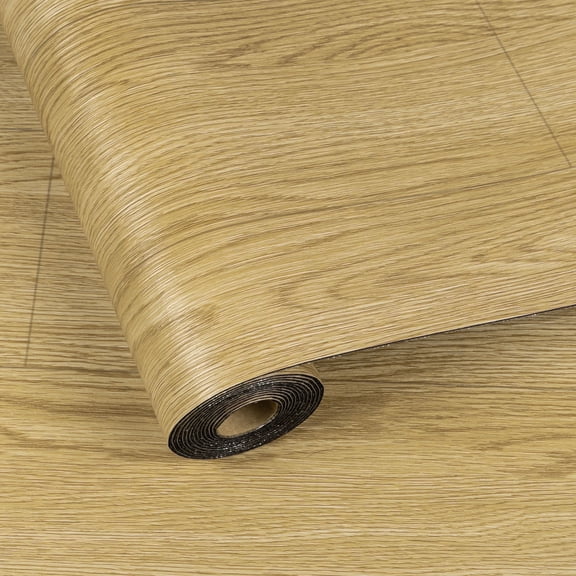 Lxcreat Vinyl Flooring Peel and Stick Roll 118-in x 15.7-in Thicken Self Adhesive Vinyl Floor Tiles Wood Flooring, Brown