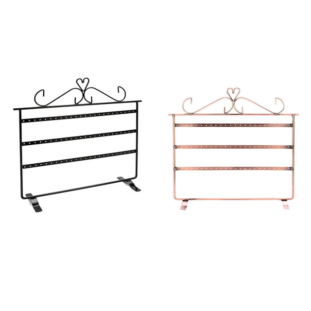 Langgg Earrings Holder Multi Layers Hanging Rack Large Capacity Jewelry Storage Organizer Jewelries Stand Bracket for Home Black Black