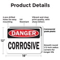 thumbnail image 2 of (2 Pack) Corrosive OSHA Danger Sign 18 Inch X 12 Inch Plastic Sign, Weather Resistant, UV Protected for Workplace, Business, and Construction Site, Made in the USA, 2 of 8