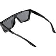 thumbnail image 3 of FEISEDY Women Men Flat Top Shield Sunglasses Oversized Square Rimless Shades Fast Delivery UV400 B2470, 3 of 8
