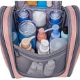 thumbnail image 3 of Hanging Toiletry Bag Cosmetic Travel Make up Organizer With Handle For Women(Medium,Pink), 3 of 4