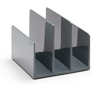 Poppin Fin File Sorter - Dark Gray. Bulk Pack, 4 Count. Three Compartments, Four Fins. Holds Envelopes, Documents, Papers, and More. File and Desk Organizer.