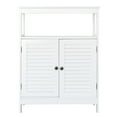 thumbnail image 2 of Tcbosik Bathroom Floor Cabinet, Freestanding Storage Cabinet with 2 Shutter Doors, Accent Cabinet with Adjustable Shelves for Living Room, Dining Room, Kitchen, White, 2 of 7