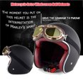 thumbnail image 2 of CARTTOU Demi-Casques de Moto en Cuir Rétro Casque Moto Vintage avec Lunettes, 2 of 7