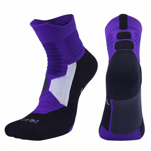 TELOLY 1Pairs Mens Socks,Soft Cotton No Show Socks Men,Secure Fit Men'S Work Socks,XL,Purple