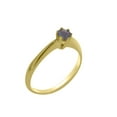 thumbnail image 1 of LBG British Made 14k Yellow Gold Natural Tanzanite Womens Promise Ring - 33 size options - Size 8.75, 1 of 7