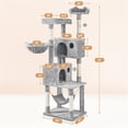 thumbnail image 7 of Yaheetech 73in Multilevel Large Cat Tree with Condos & Basket & Hammock, Light Gray, 7 of 7