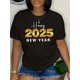 thumbnail image 1 of Happy New Year 2025 Plus Size Casual T-Shirt - Crew Neck, Short Sleeve, Stretchy Polyester Blend, Machine Washable - Women's Fashion Tee For Adult, Men, Women, Teen, Teenager, Adolescent, Youth, 1 of 4