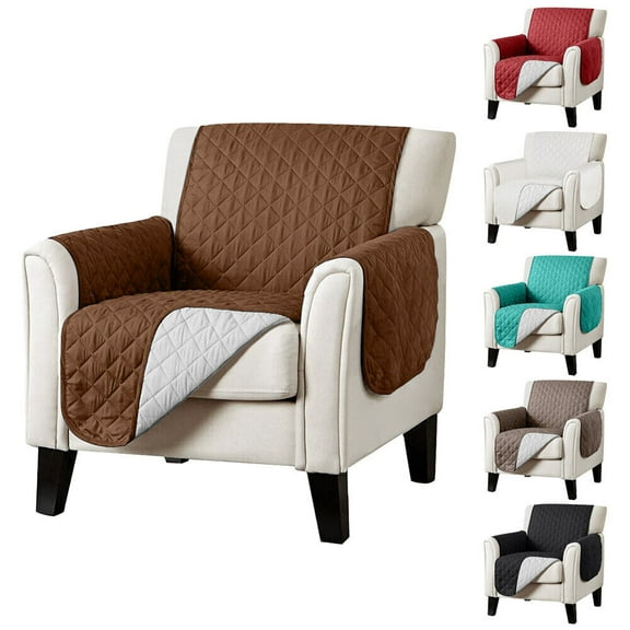 Quilted Sofa Cover Waterproof Dustproof Nonslip Couch Slipcover Furniture Protector for Home Office Garden Couch (Beige, 1 Seater)