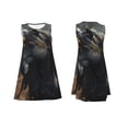 thumbnail image 3 of Bixox Black And Gold White Horse Print Women's Sleeveless A-Line Dress with Pockets, Casual Knee-Length Tank Dress for Summer-3X-Large, 3 of 7