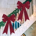 thumbnail image 6 of Guvpev Christmas Bows, 16x24 in Large Christmas Tree Bows, Black & Red Buffalo Plaid Velvet Bows for Christmas Tree Decorations Xmas Holiday Party Decor Supplies for Fence Railing Stairs Front Door, 6 of 16