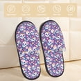 thumbnail image 2 of Fotbe blue flower Skull colorful Pattern Women's Fuzzy Slippers Plush Slippers Fluffy Winter House Shoes Indoor and Outdoor-Large, 2 of 8