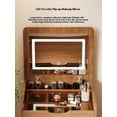thumbnail image 3 of 3-in-1 Vanity Desk with Flip Top Mirror & Glass Desktop - Small Makeup Dressing Table with 3 Drawers, Compact Dressing Table for Bedroom, Mother's Day Gift, 3 of 8