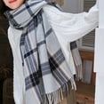 thumbnail image 4 of Fashion Long Shawl Big Grid Winter Warm Lattice Large Scarf, 4 of 5