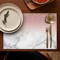 thumbnail image 5 of Pink Glitter White Marble Pattern Summer Placemats Table Placemats Set Of 4-Linen Kitchen Washable Placemats Table Mats 11.8"x17.7" Non-Slip Heat Resistant, 5 of 6