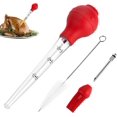 thumbnail image 1 of Baster para pavo con cepillo para barbacoa, jeringa para hornear en casa y asar pavo, incluye bombilla de silicona desmontable de calidad alimentaria, 1 of 5