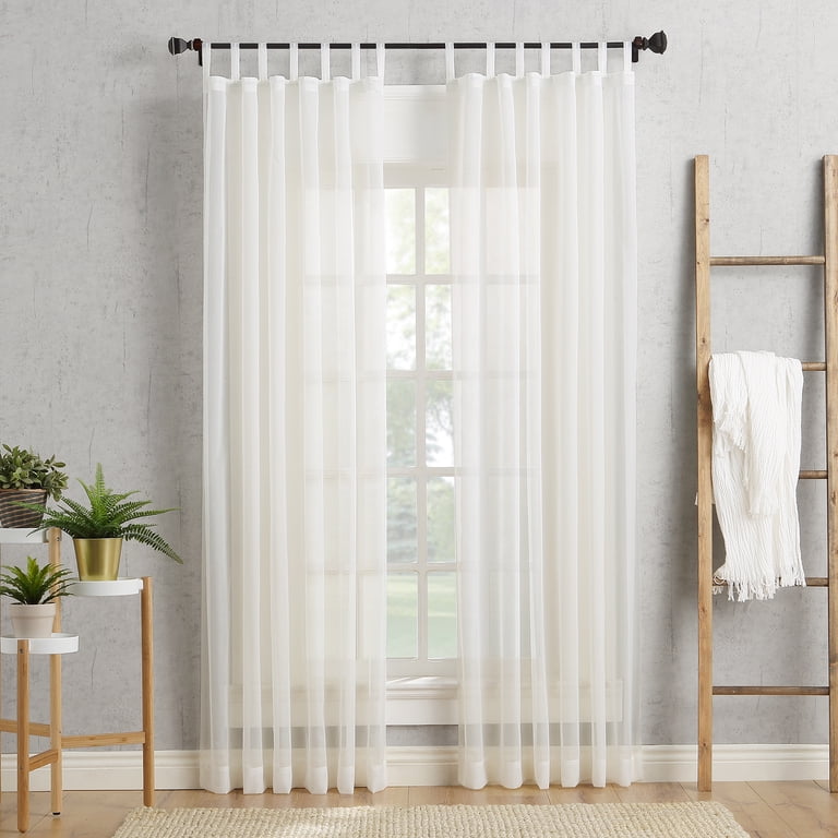 No. 918 Emily Sheer Voile Tab Top Curtain Panel, 59"x63" photo 6
