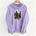 thumbnail image 4 of Halloween Hoodie for Women Pumpkin Face Graphic Tees Tops Long Sleeve Color Block Pullover Shirt, 4 of 5