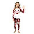 thumbnail image 4 of Family Matching Pajamas, Family Halloween Pajamas Matching Sets, Halloween Skeleton Costume Pajamas Dark Red Full Pumpkin Print Long Sleeve 2 Piece Pajama Set Vampire Sleepwear Cosplay Family Photos, 4 of 4