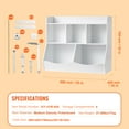 thumbnail image 4 of KFFKFF 5 Cabinets Wooden Storage Children's Cabinet Toy Storage Organizer with Bookshelf White, 4 of 9