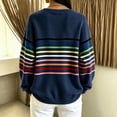thumbnail image 6 of Enjoytime Sweatshirt for Women Striped Long Sleeve Half Button Pullover Tops Fall Fashion Casual Crew Neck Sweatshirts, 6 of 7