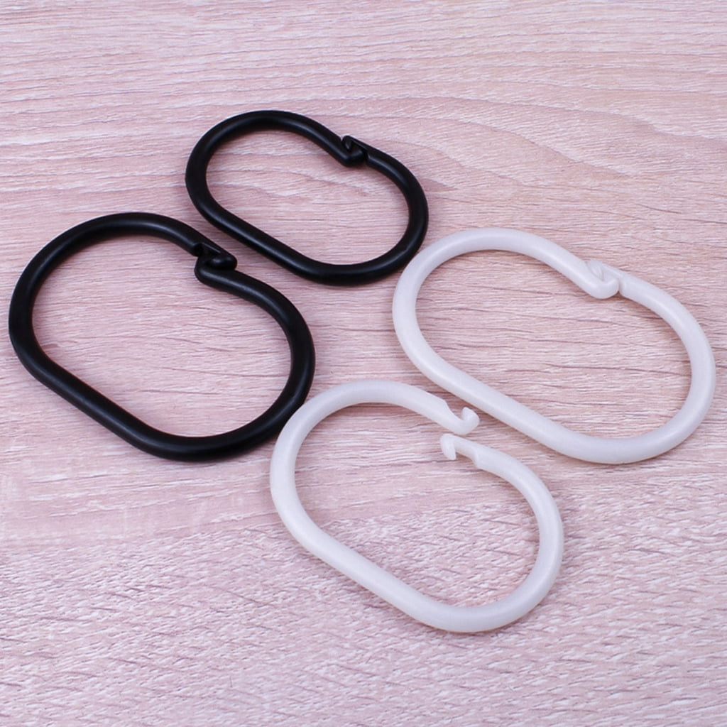Oasiva Rusts Resistant Sliding Shower Curtain Rings Multipurpose Plastic Bathroom Hooks