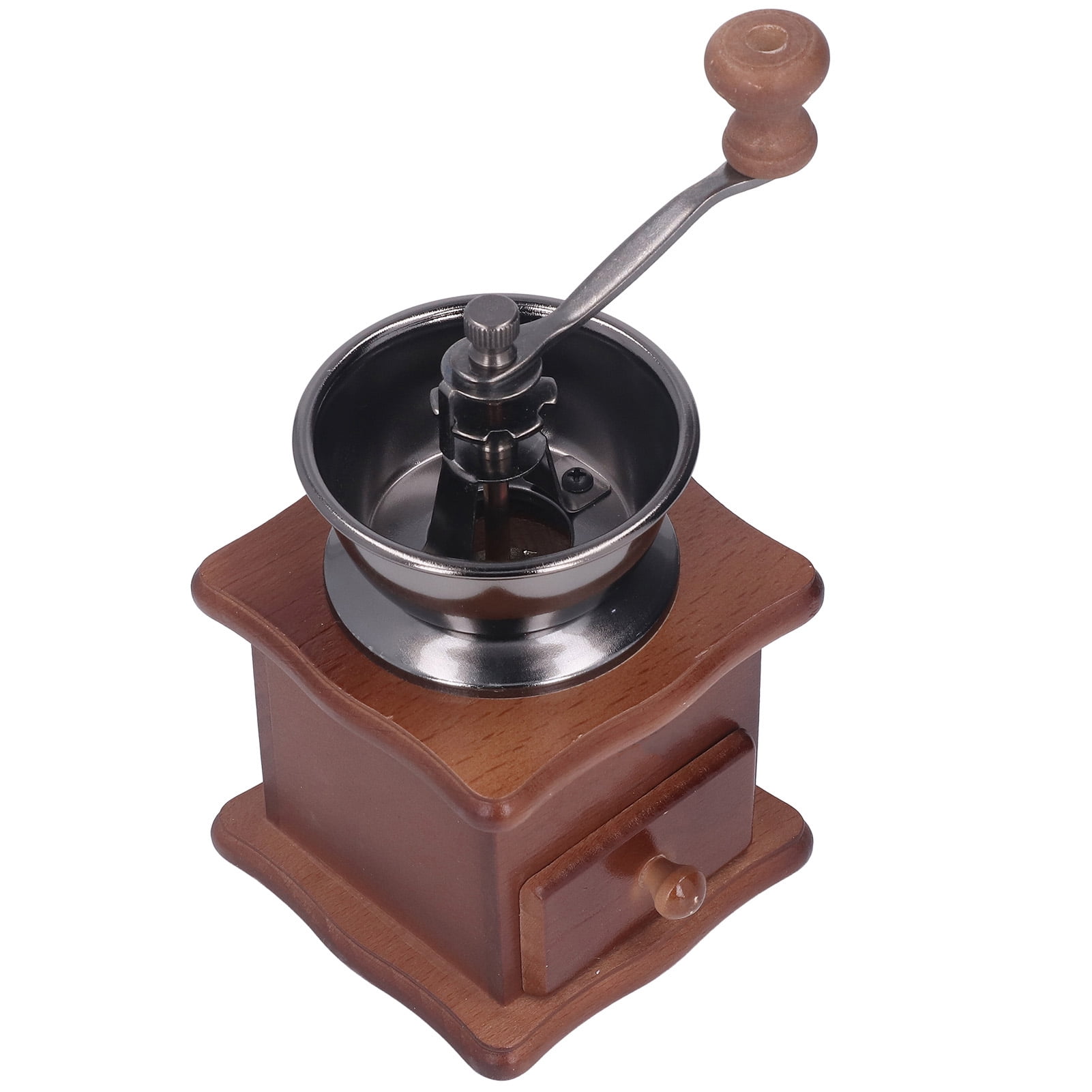 Suodoka Hand Coffee Mill Grinder Retro Beech Classic Style Wood Base Rust Proof Stainless Steel Core Manual Coffee Mill Portable Coffee Grinder for Home and Travel